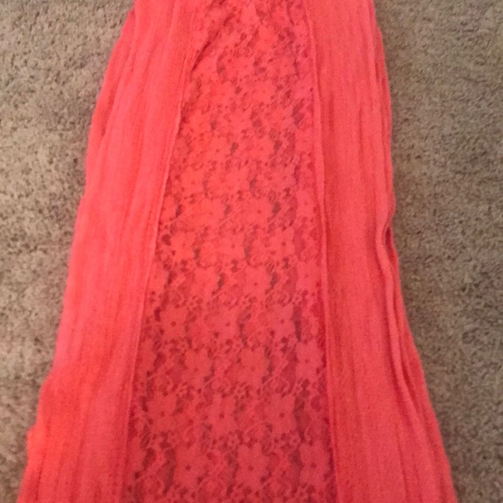 Pink Knit/Lace Scarf